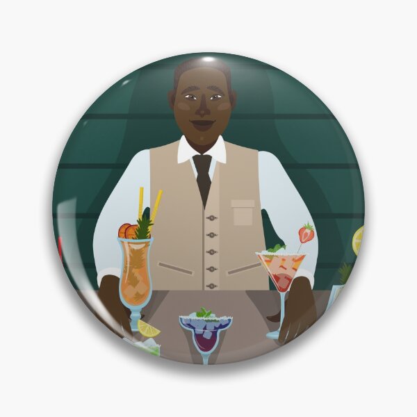 Item preview, An African-American works as a bartender and offers several alcoholic cocktails. designed and sold by LionKsi89.