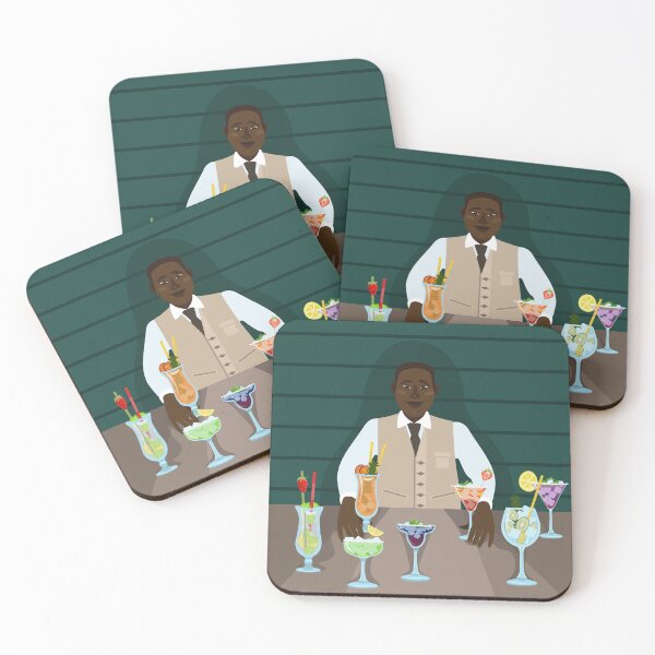 Item preview, An African-American works as a bartender and offers several alcoholic cocktails. designed and sold by LionKsi89.