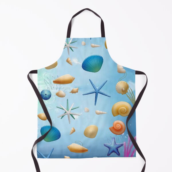 Item preview, BLUE MARINE SHELL FISH AQUA ABSTRACT PATTERN designed and sold by samArtline.