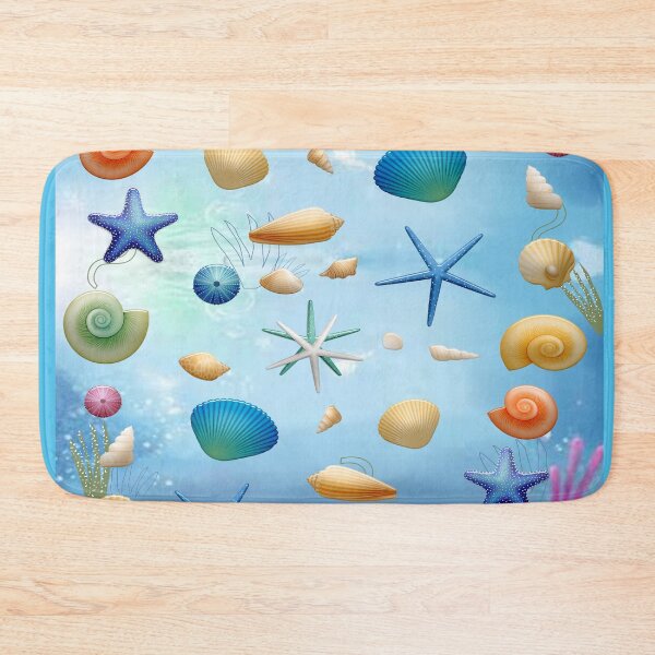 Item preview, BLUE MARINE SHELL FISH AQUA ABSTRACT PATTERN designed and sold by samArtline.