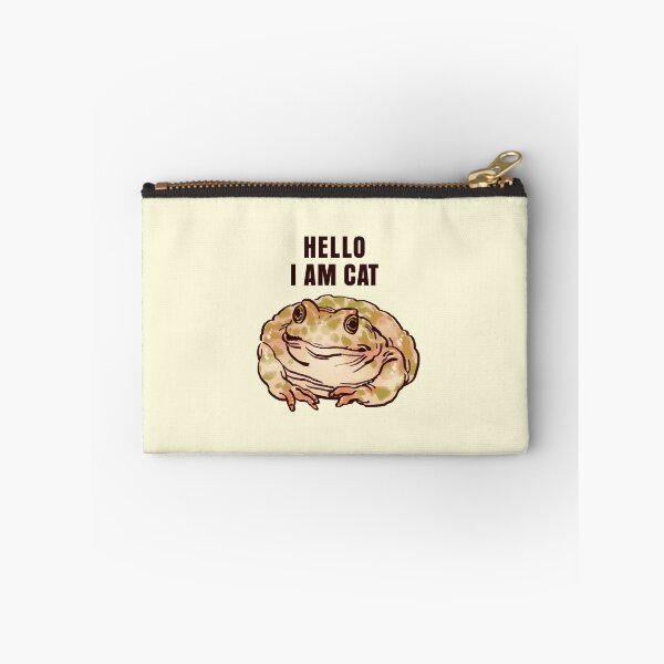Item preview, I draw a polite green spotted toad but it is a cat / hello i am cat text designed and sold by RansRoom.