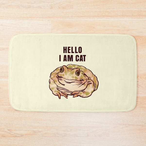 Item preview, I draw a polite green spotted toad but it is a cat / hello i am cat text designed and sold by RansRoom.