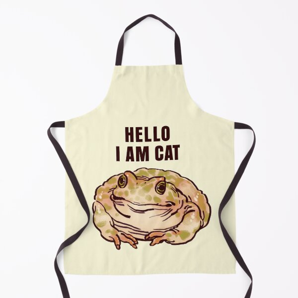 Item preview, I draw a polite green spotted toad but it is a cat / hello i am cat text designed and sold by RansRoom.