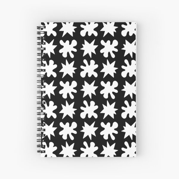 Kiki/Bouba - white on black Spiral Notebook