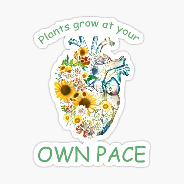 Item preview, botanical plant lovers, human heart, Plants lovers, plants grow at your own pace designed and sold by Collagedream.