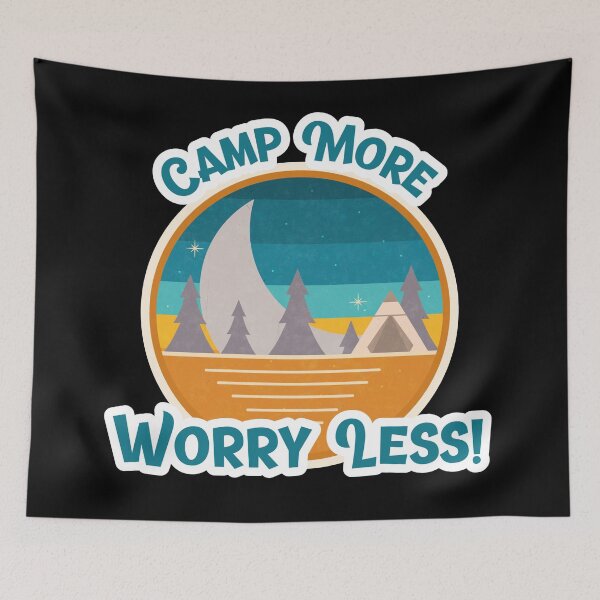 Item preview, Camp More Worry Less Retro designed and sold by HolidayTees.