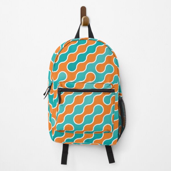 Item preview, Seamless Wavy Lines, pattern in mint green and orange designed and sold by IngaDesign.