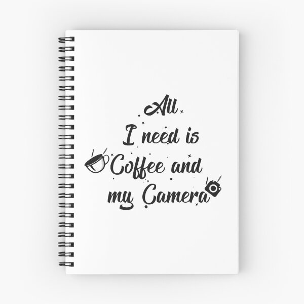Item preview, All i need is coffee and my camera Spiral notebook designed and sold by wondesign37.