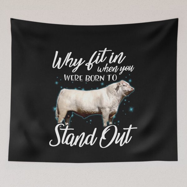 Item preview, Why fit in when you were born to stand out Charolais cattle designed and sold by Titmit.