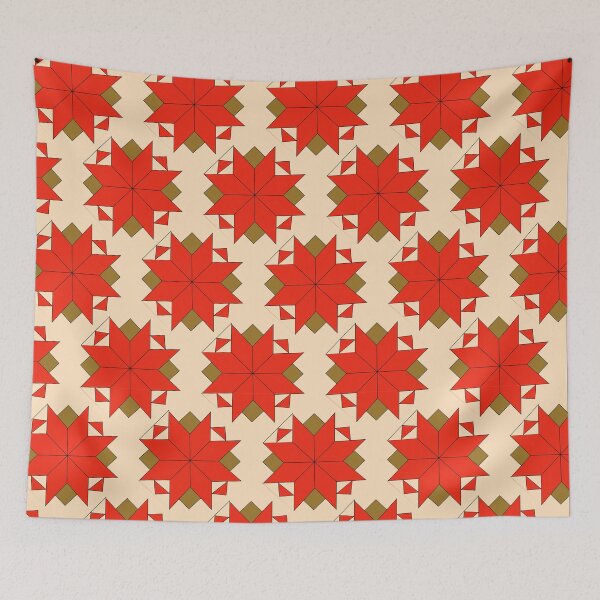 Item preview, Romano-Byzantine pattern with red star on light cream background designed and sold by dionysusgk555.