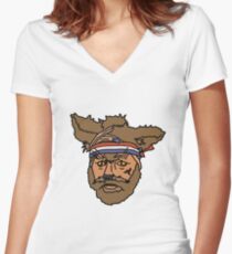 The Mighty Boosh, Crack Fox Women's Fitted V-Neck T-Shirt