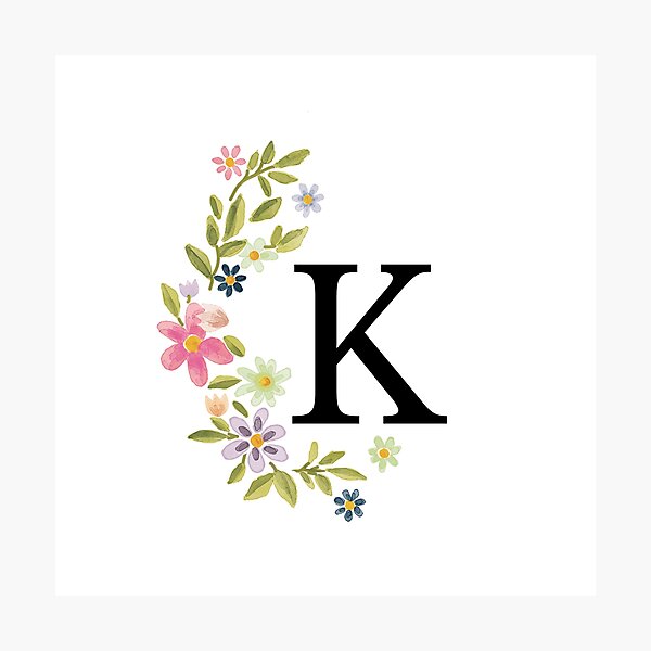 letter K decorated floral letter K decorated floral