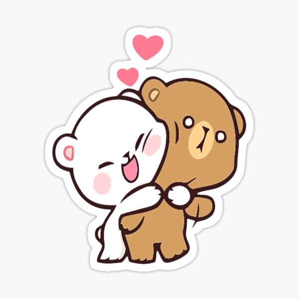 cute milk peach bears Sticker