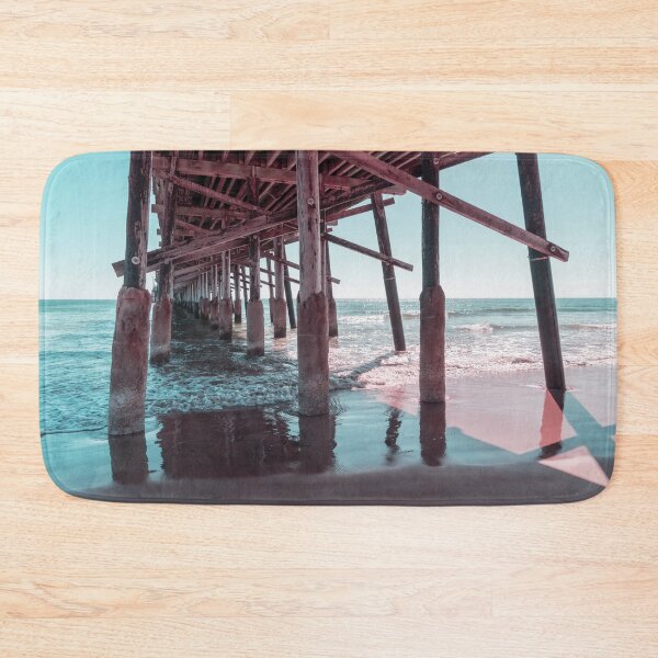Item preview, Silky Ripples in Mint Green and Pink - Californian Cool Under the Newport Beach Pier designed and sold by Georgia Mizuleva.