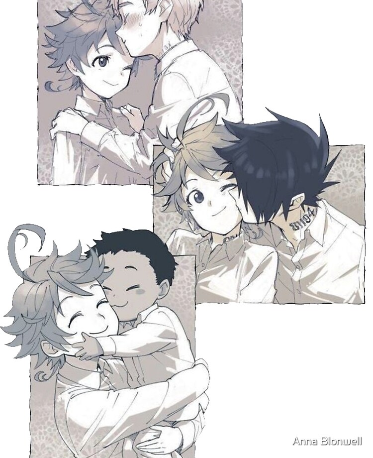 The Promised Neverland , cute Ray Emma and Norman  Postcard by Anna  Blonwell