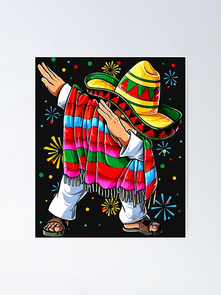  Sombrero Dabbing Mexican Poncho Cinco de Mayo T-Shirt :  Clothing, Shoes & Jewelry