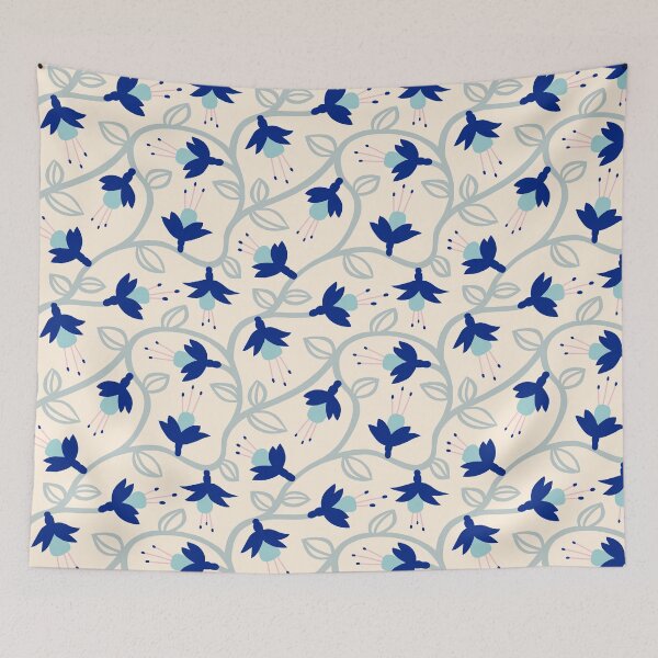 Item preview, Fuchsias in Blue designed and sold by The Wellington Boot.