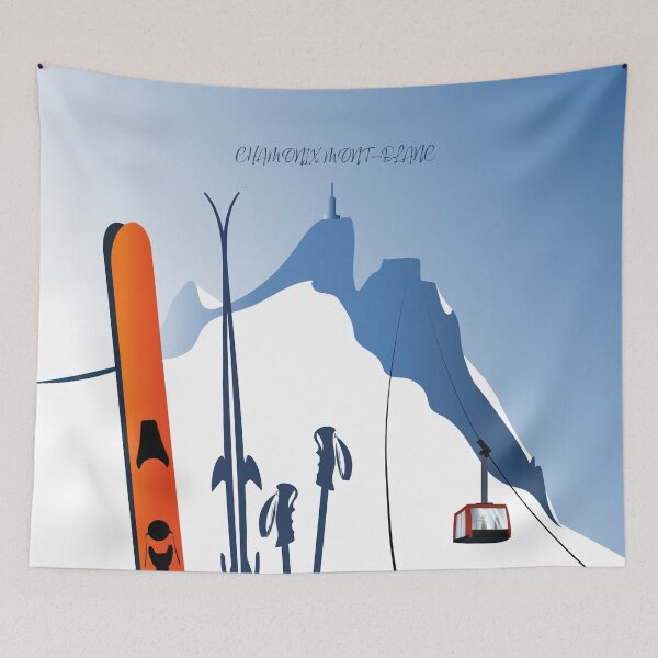Item preview, Poster of the Alps Aiguille du Midi cable car and ski designed and sold by leewarddesign.