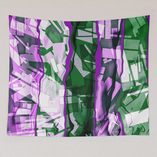 Item preview, “Abztrakt” | Digital Abstract Design in Purple and Green designed and sold by LiseHoltArt.