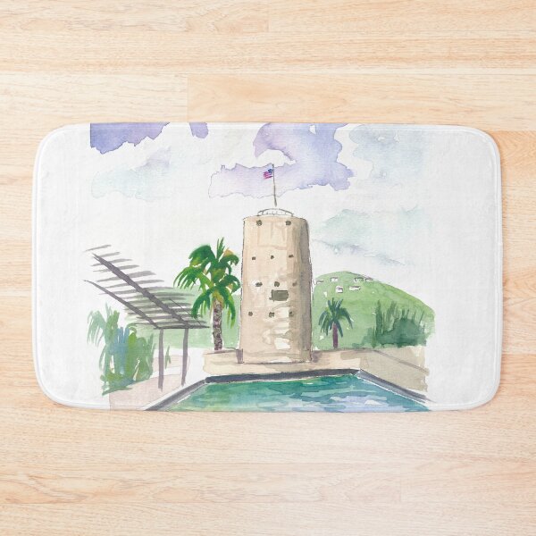 Item preview, Charlotte Amalie St Thomas Scene With Blackbeard Tower designed and sold by artshop77.