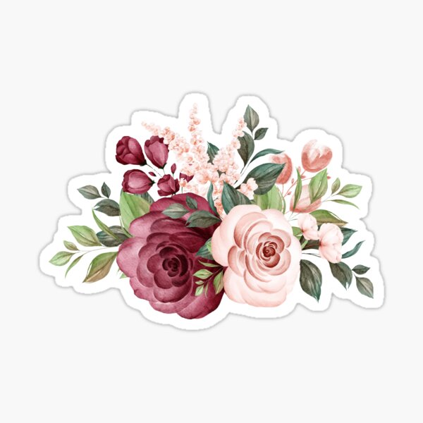 Pretty Bouquet of Roses Flower Stickers