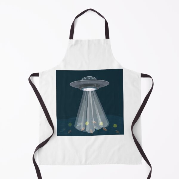 Item preview, A flying saucer flies over the sea and studies fish. designed and sold by LionKsi89.