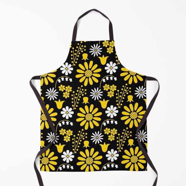 Item preview, Sunflower Pattern with white and yellow flowers on a black background, Sunflower Seamless Pattern, Sunflower Pattern Design designed and sold by graphic-genie.