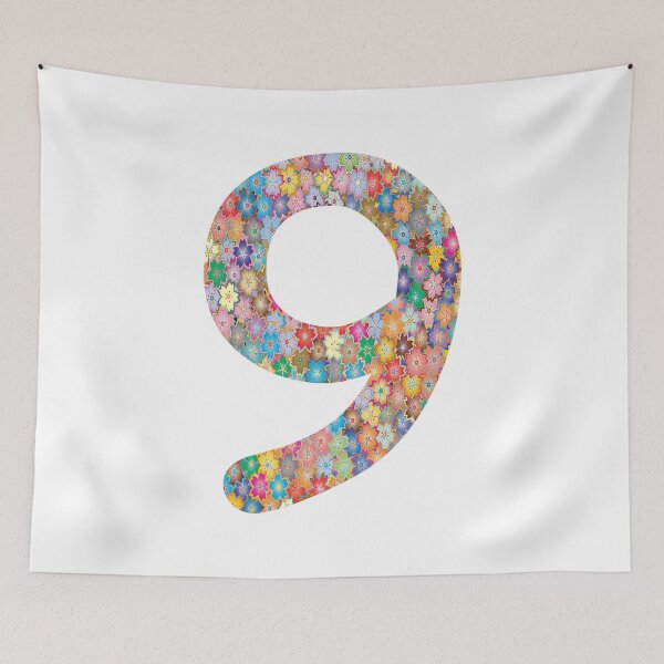 Item preview, Number 9 Colorful Flowers Funny Nine Gift designed and sold by Shariss.