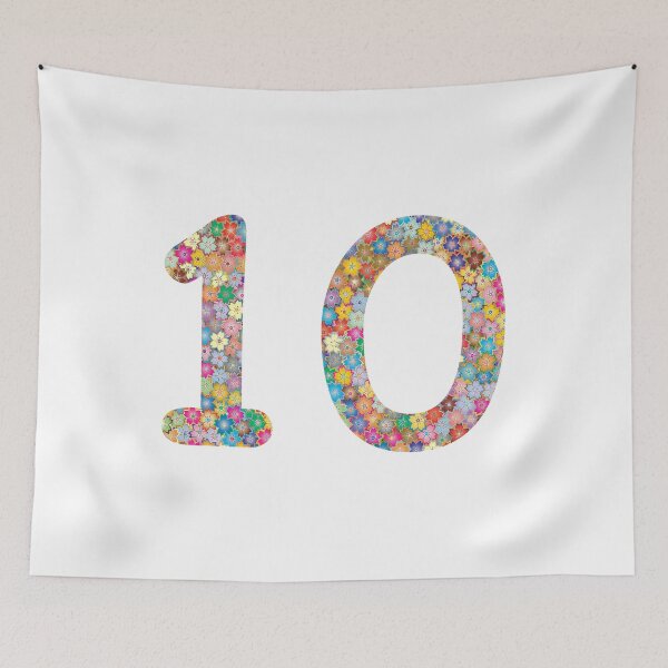 Item preview, Number 10 Colorful Flowers Funny Ten Gift designed and sold by Shariss.