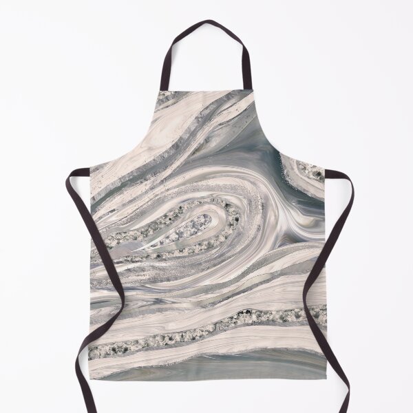 Item preview, Grey liquid marble and crystal - pearl and silver designed and sold by k9printart.