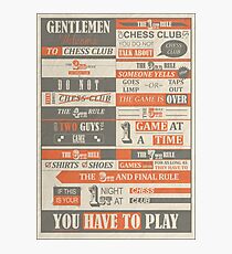Fight Club x Chess Club Photographic Print
