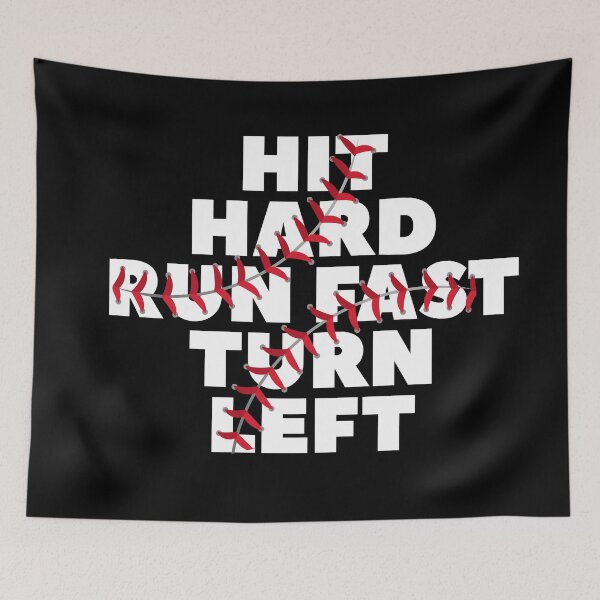 Item preview, Hit Hard Run Fast Turn Left Baseball Funny Sport designed and sold by Urosek.