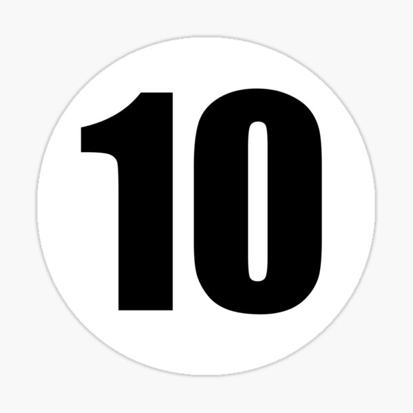 Number 10 Stickers