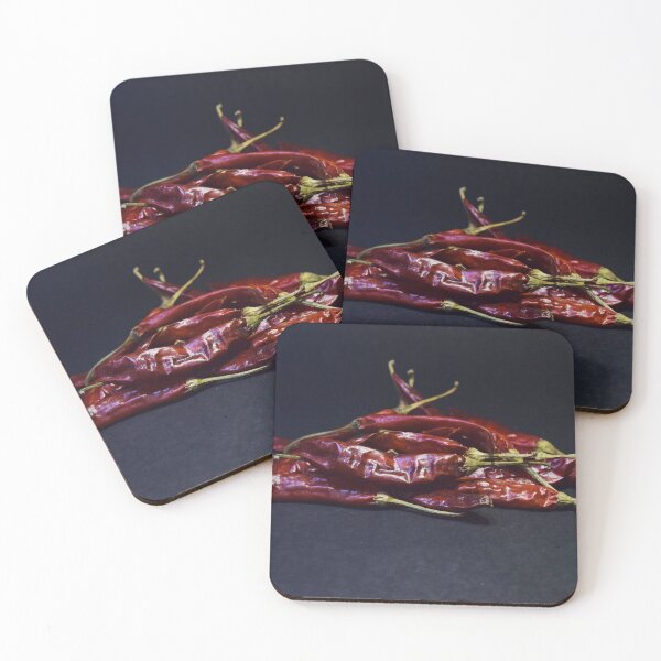 Item preview, Dried Red Chili on Black Background.Red Papper Close-Up Stock Photograph Image designed and sold by Mohammed Sohail Khan.