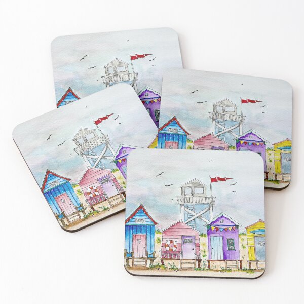 Item preview, Beach huts and tower designed and sold by Craftyhut-UK.
