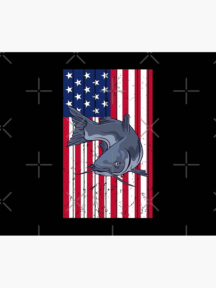Catfishing American Flag - Catfish Angler Fisherman Gift- Mens Catfish  Fishing Catfishing Funny Saying Fisherman Gift | Art Print