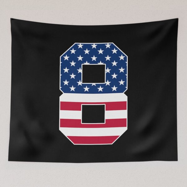 Item preview, Número 8 deportes de bandera estadounidense designed and sold by Shariss.