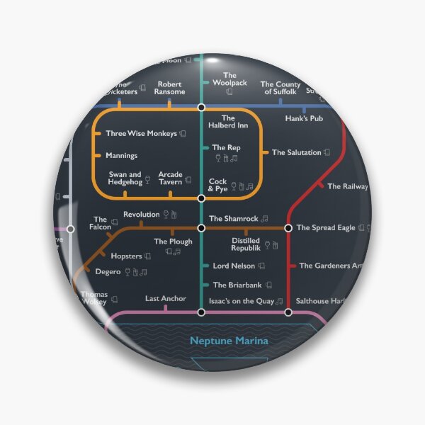 Item preview, Ipswich Pub Map - Dark Mode designed and sold by Ian Pointer.