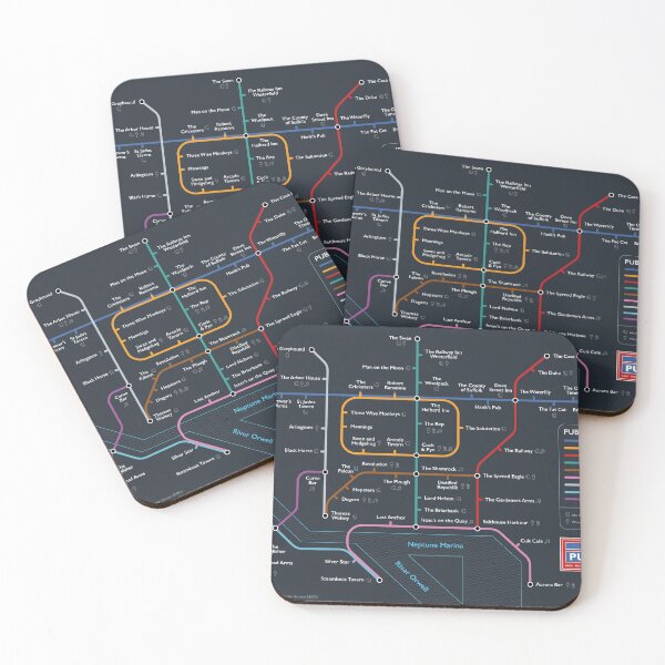 Item preview, Ipswich Pub Map - Dark Mode designed and sold by Ian Pointer.