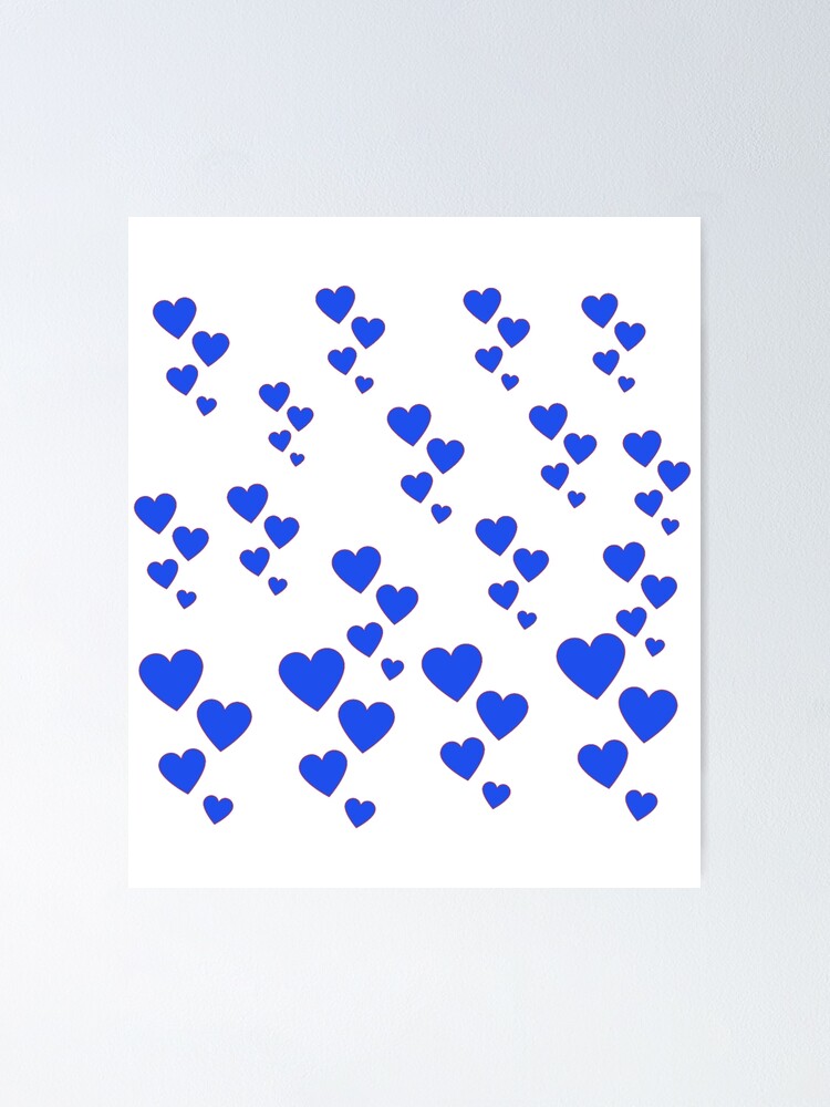 Póster Corazones De Amor Azules Muy Lindos Un Hermoso Regalo Para Una Esposa Un Regalo Para 0485