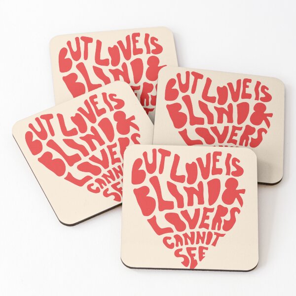 Item preview, but love is blind and lovers cannot see in red designed and sold by emscalligraphy.