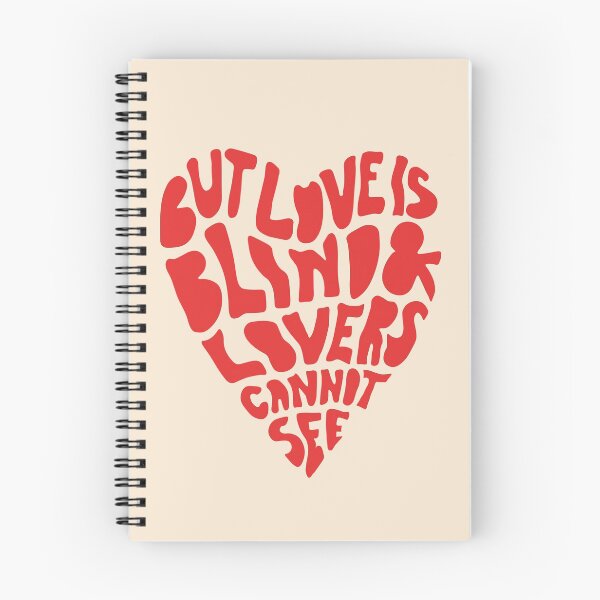 Item preview, but love is blind and lovers cannot see in red designed and sold by emscalligraphy.