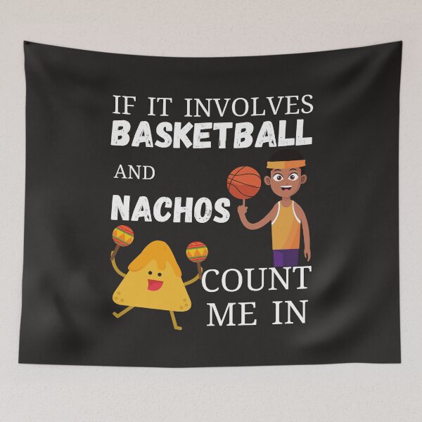 Item preview, Basketball sport and Nachos food design designed and sold by PinkArtDesigns.