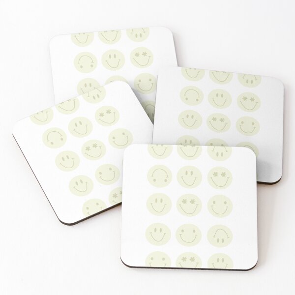 Item preview, sage smiley face pattern in green designed and sold by emscalligraphy.
