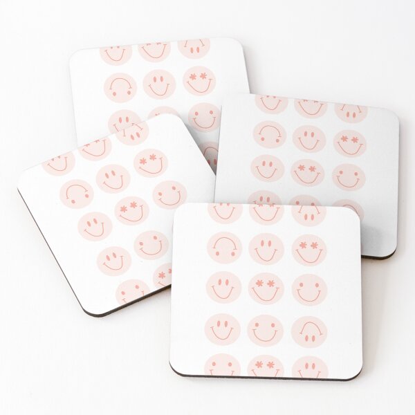 Item preview, pink smiley face pattern in pink designed and sold by emscalligraphy.