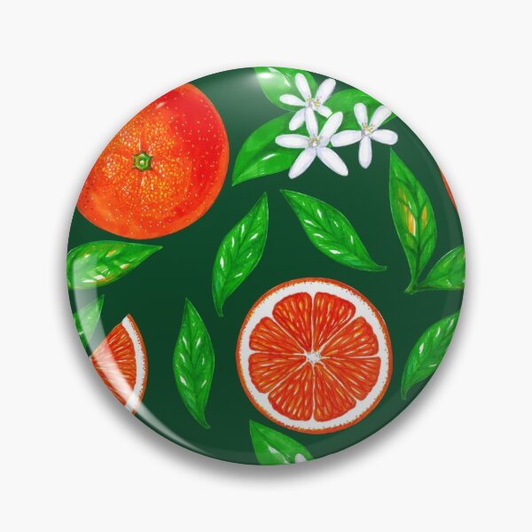 Item preview, Oranges with flowers and leaves on a green background  designed and sold by Colibri77.