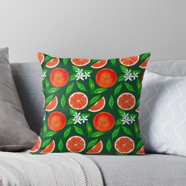 Item preview, Oranges with flowers and leaves on a green background  designed and sold by Colibri77.