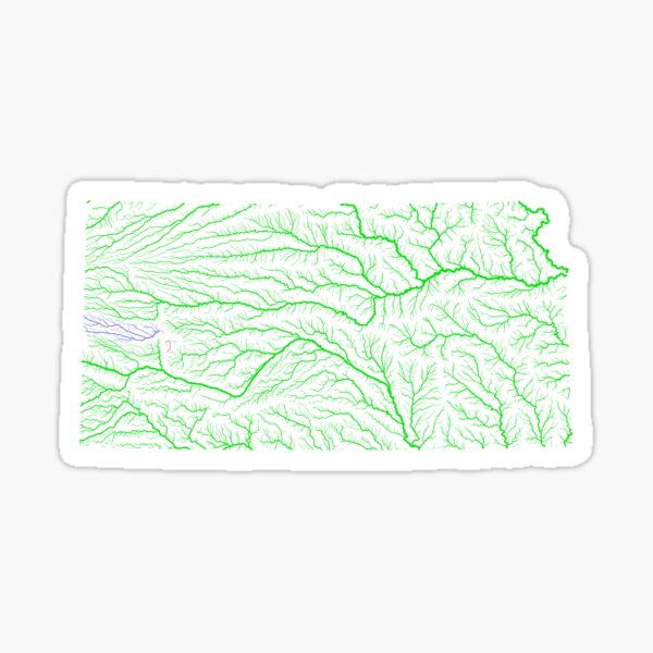 Kansas River Basin Map In Rainbow Colours With White Background   St,small,507x507 Pad,600x600,f8f8f8 