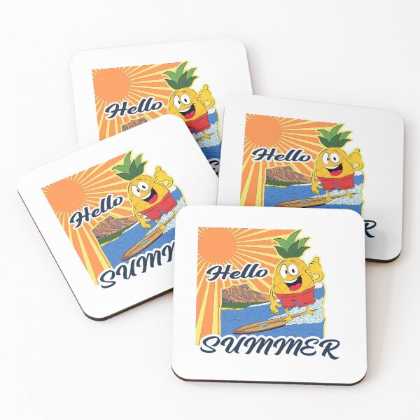 Item preview, Funny pineapple enjoying summer with surfing designed and sold by hossamsoud.