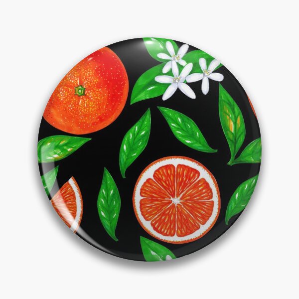 Item preview, Oranges with flowers and leaves on a black background  designed and sold by Colibri77.